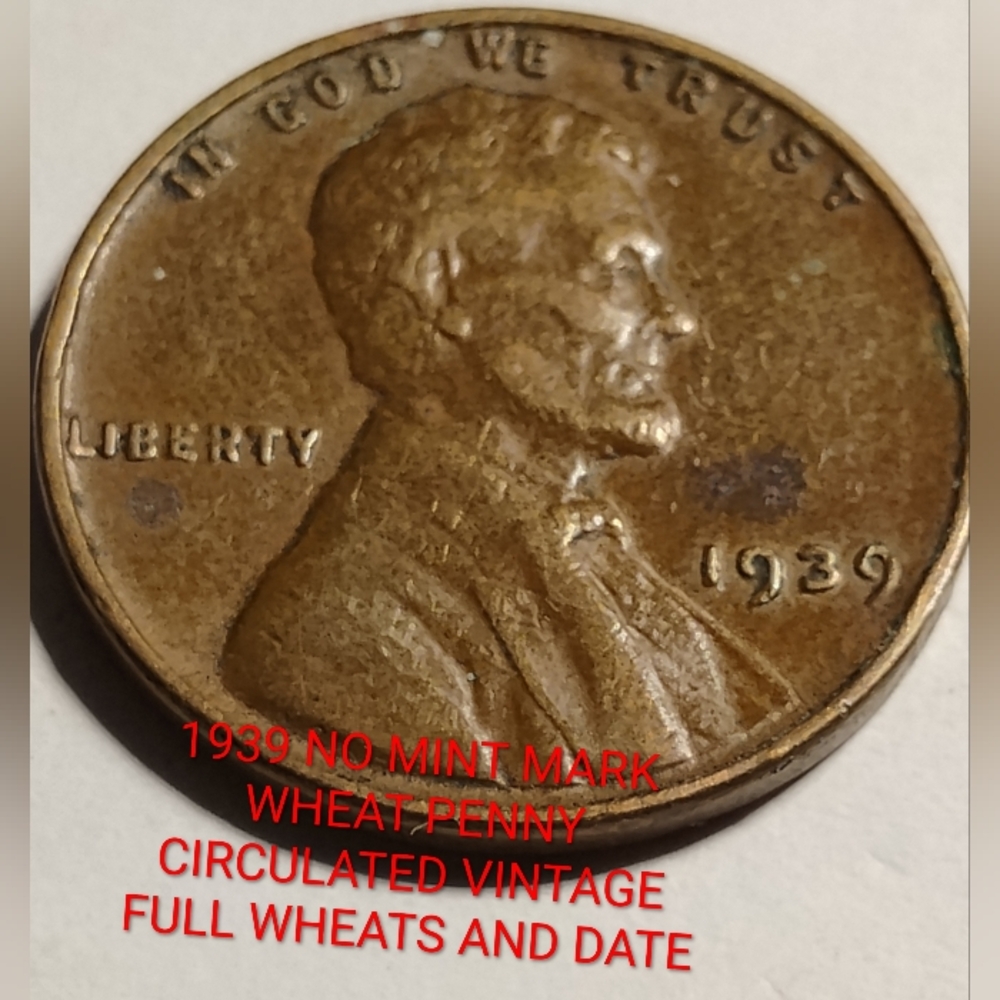 ✅❤️1939 Wheat Penny Coin VINTAGE COINS CIRCULATED